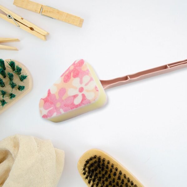 Cleaning Supplies Kitchen Hand Triangular Sponge  Brush Handle