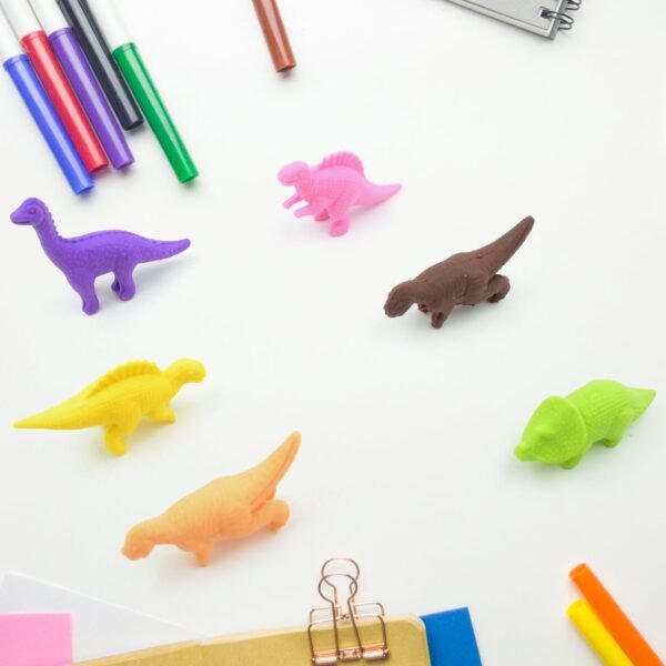 Dinosaur Shaped Erasers, 3D Puzzle Erasers (6 Pcs Set)