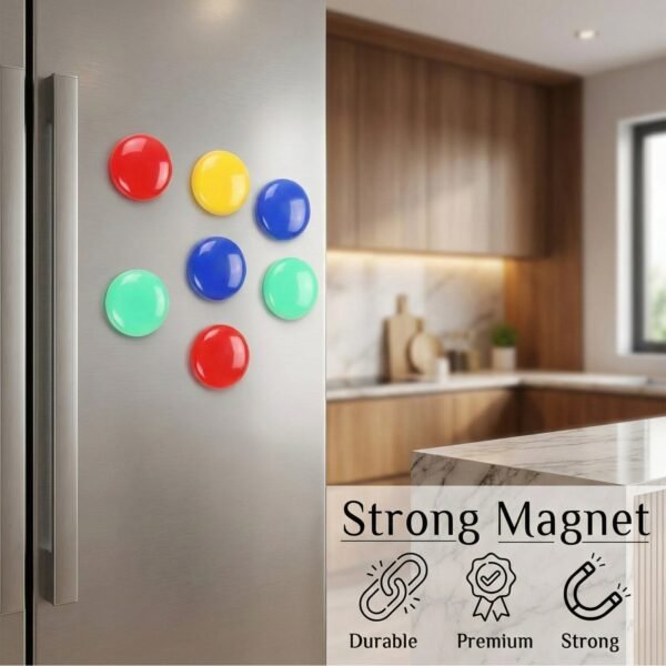 Colorful Round Refrigerator Magnets Set (12 Pc Set)