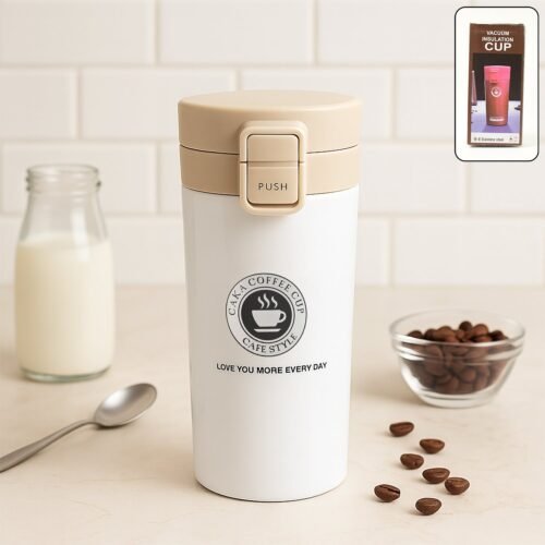 Stainless Steel Vacuum Insulated Coffee Flask with Flip Lock Lid (400ML / 1 Pc)