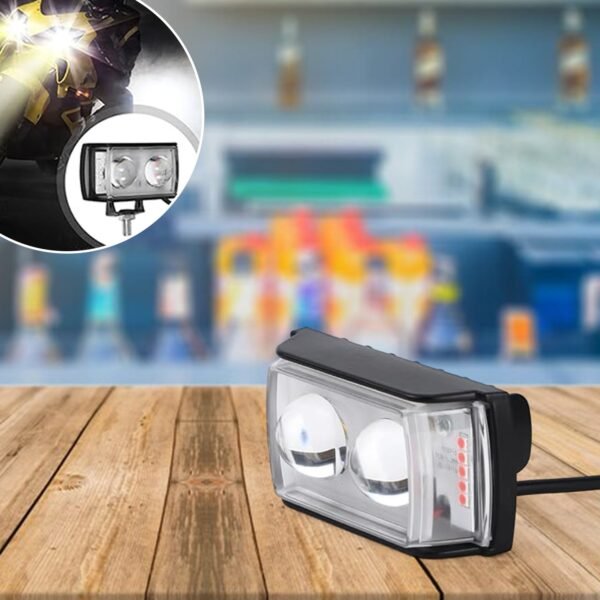 6 Mode LED Spotlight Universal Ultra Mini Double Lens Fog Light (1 Pc)