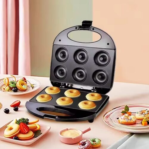 Electric Donut Maker 750W – 6 Cavity(1 Pc / With 2 PIN Plug Converter 1 Pc )