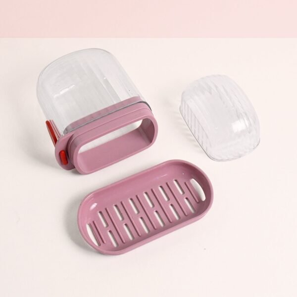 Multipurpose Plastic Soap Dish with Transparent Dust-Proof Lid, Sabudani (1 Pc)