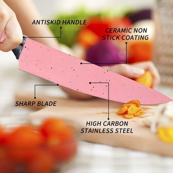Stainless Steel Non Stick Ceramic Coating 6 Pcs Chef Kitchen Knife Set