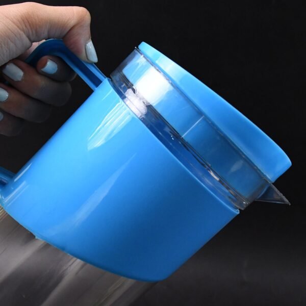 Transparent Premium Jug with Elegant Handle & 4 Plastic Glasses (2000 ML Approx)