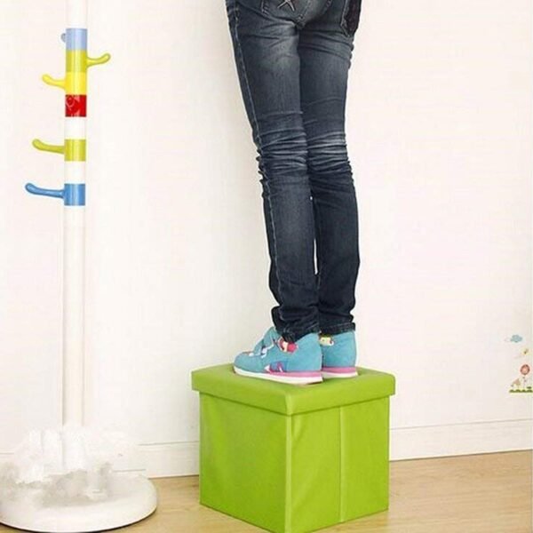 4986 Living Room Cube Shape Sitting Stool with Storage Box.(Mix Color)