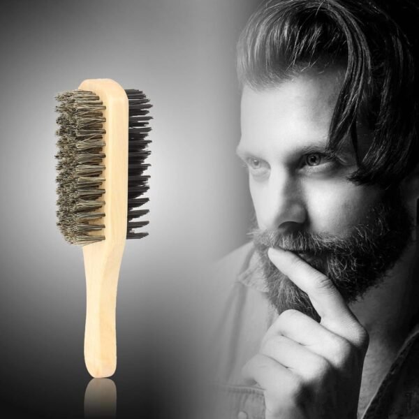 2 in 1 Dual Side Hair Bristle Beard Brush for Men Beard Comb (1 Pc)