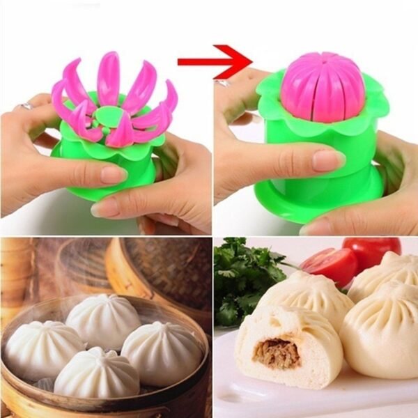 Momos Maker Plastic Mold with Filling Spoon Steamed Bun Dumpling Maker Cooking Tool