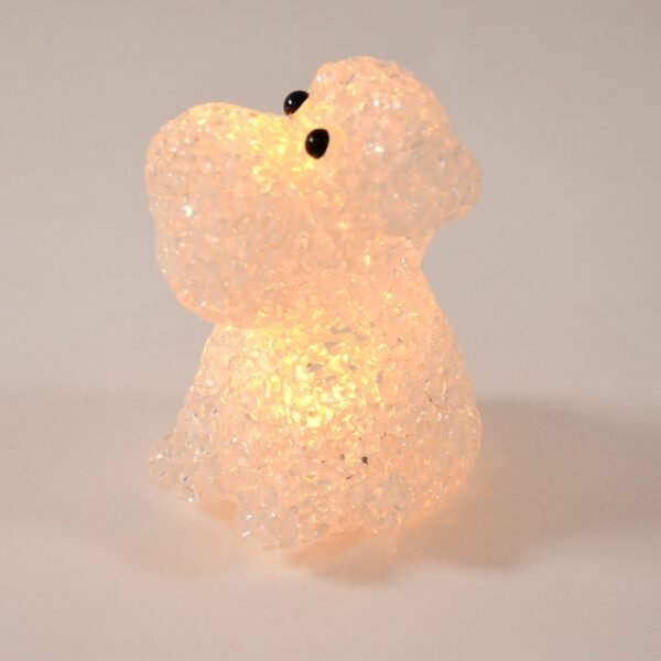 Dog Shape Crystal LED Night Light Lamp – Cute Glowing Animal Decorative Light (1 Pc)