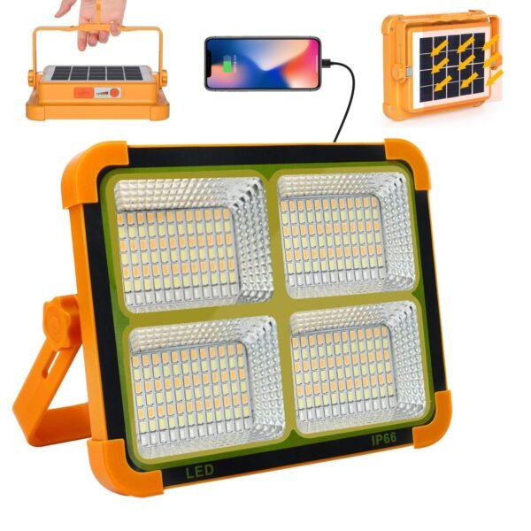 High-Brightness Solar LED Flood Light with Power Bank (1 Pc)