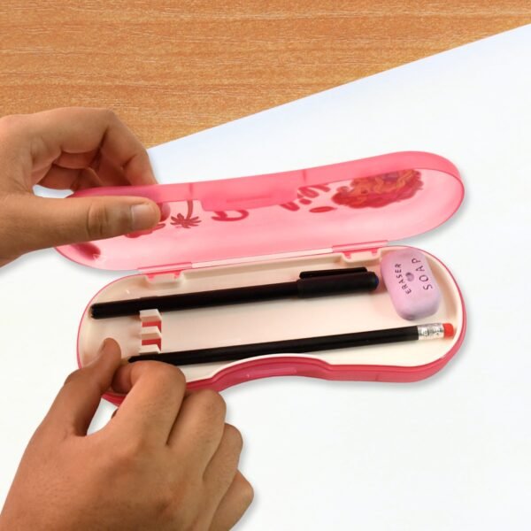 Cute Cartoon Printed Plastic Compass Box for Kids (1 Pc)