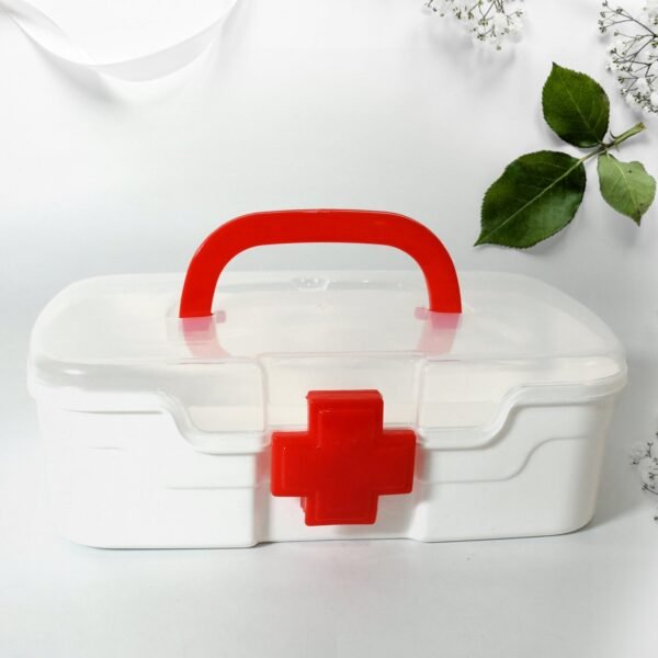 02_a4df076b-e54c-4071-a69c-4a7216357d6e.jpg Portable Medical Storage Box with Handle & Transparent Lid (1 Pc)