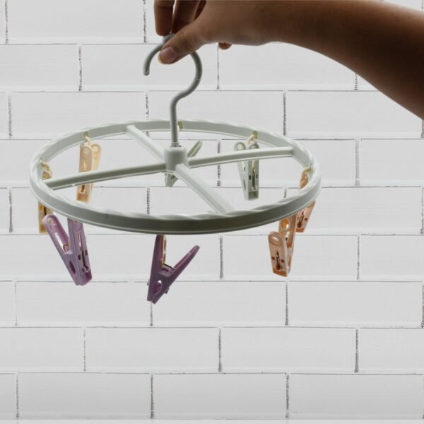 Drying Rack with 8 Clothespin Clips Sock & Underwear Hanger