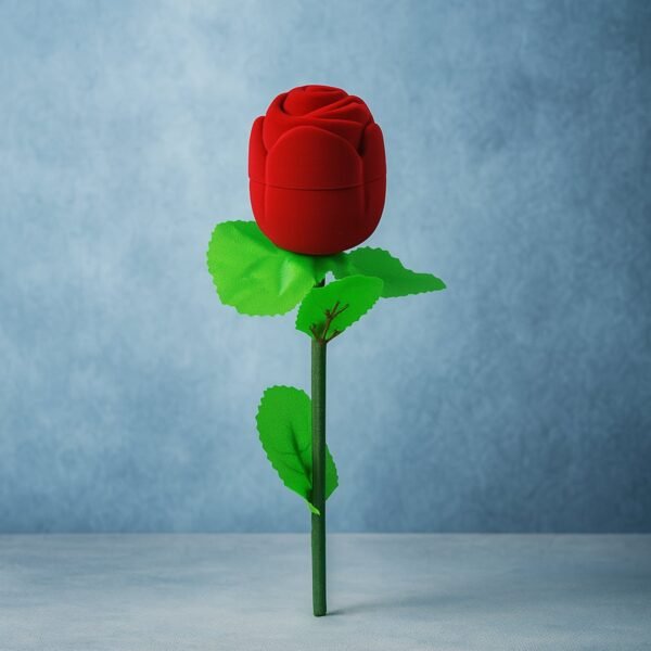 Artificial Rose Flower Shaped Jewelry Ring Box (1 Pc)