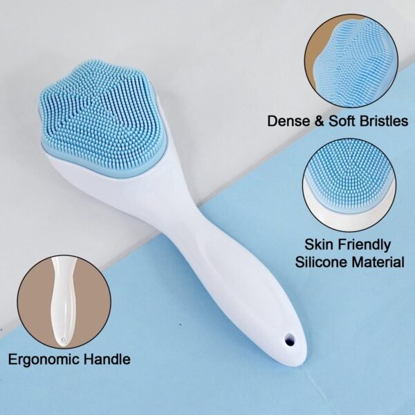 Silicone Face Scrubber Exfoliating Brush, Manual Handheld Facial Cleansing (1 Pc)