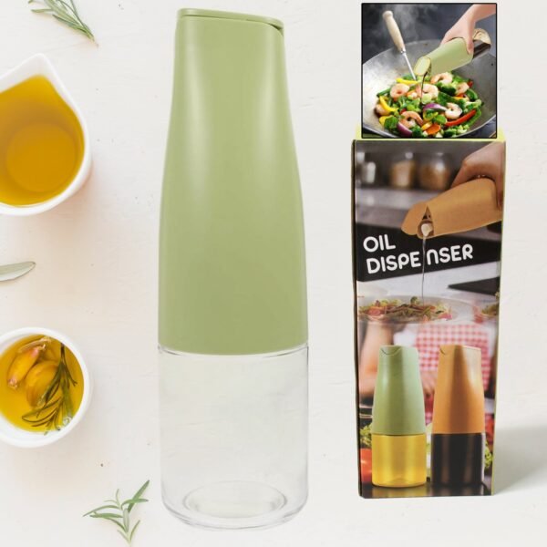 Oil Dispenser, 500ml Cooking Oil Dispensing Cruets with Automatic Open Lid, (500 ML)