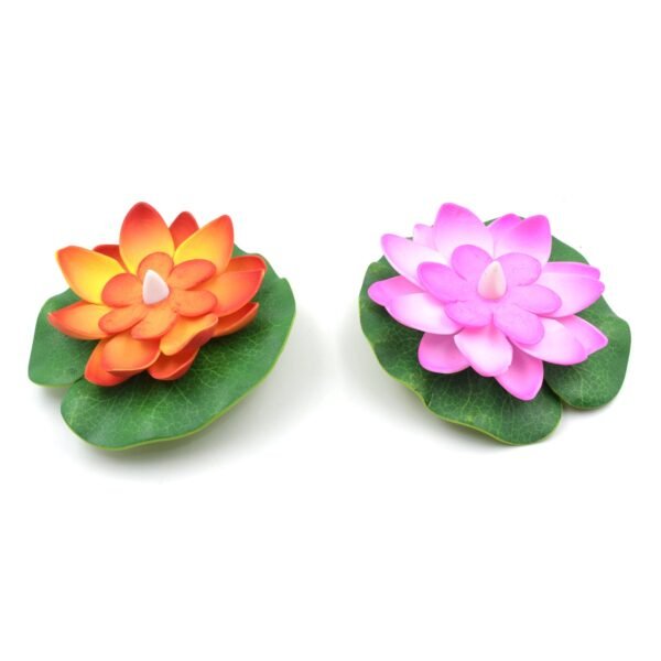 Smokeless LED Lotus Candles, Diwali (2 Pc): Indoor/Outdoor Décor
