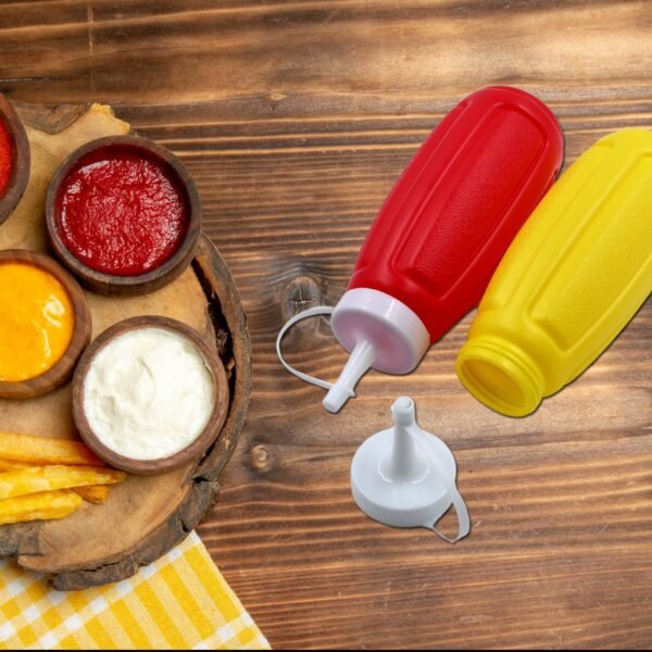 02_b1813ccc-653c-4243-85f9-b6dce1aa275d.jpg Plastic Squeeze Bottle Ketchup Mustard Honey Sauce Dispenser Bottle ( 2 Pc Set )