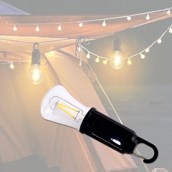 Solar & USB Rechargeable LED Hanging Camping Bulb Lantern Light (1 Pc)