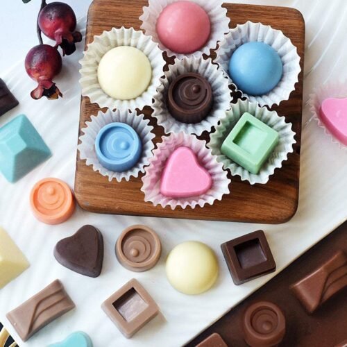 Silicone Food Grade Reusable Non-Stick Multi Shape 15 Cavity Chocolate Mold, Diwali