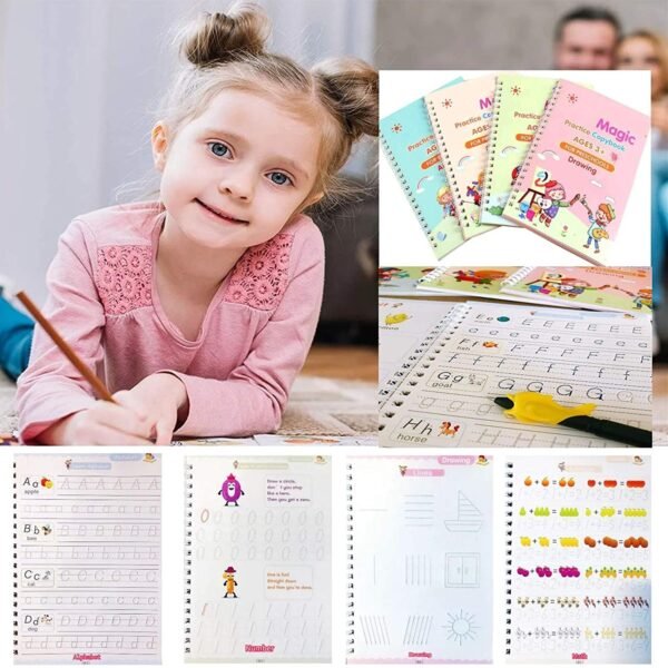 4 Pc Magic Copybook  used by kids, children’s and even adults also to write