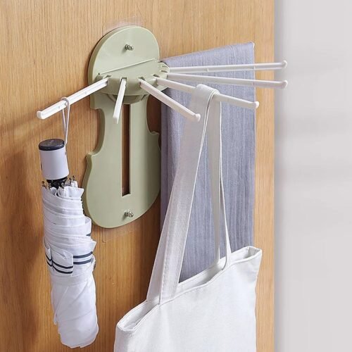 Plastic 7 in 1 Retractable Wall Mounted Pull Out Hanger for Kitchen Bath