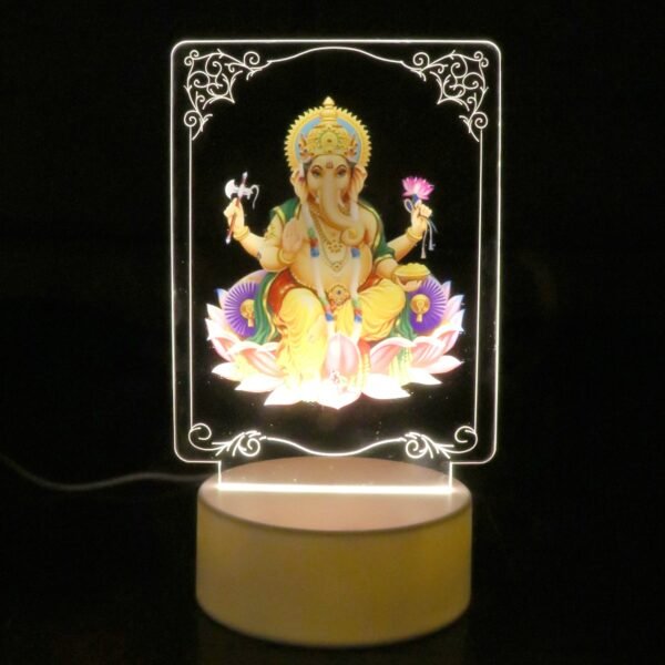 02_ba4a87bb-3a3a-41be-8907-482aba2ad33f.jpg Beautiful 3D Lord Ganesh Frame with soft white light, Ganesh Ganesha (1 Pc)