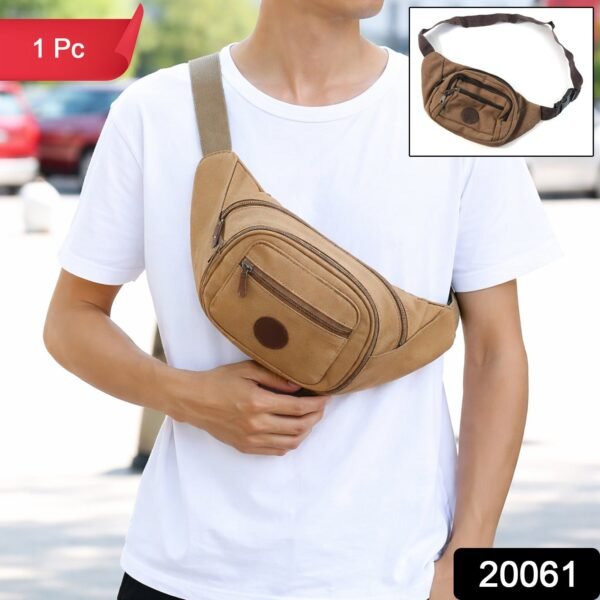 Stylish Canvas Waist Bag for Men & Women (1 Pc)
