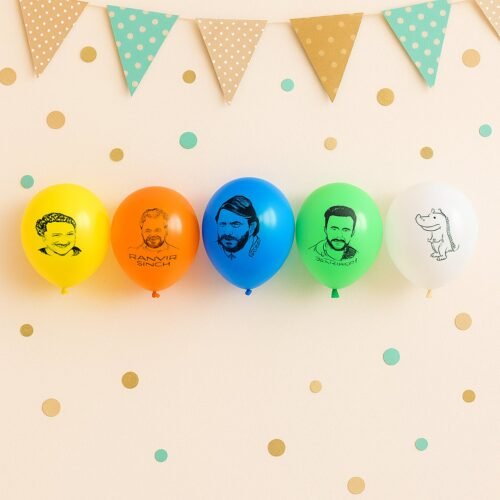 Assorted Printed Mix Design Party Latex Balloons (1 Pc)
