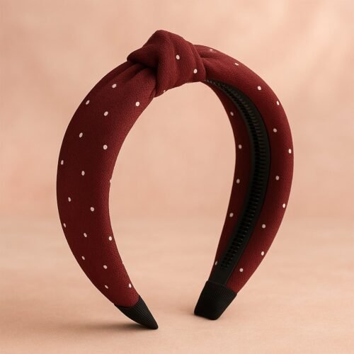 Women's Polka Dot Fabric Knot Hairband – Stylish & Comfortable (1 Pc)