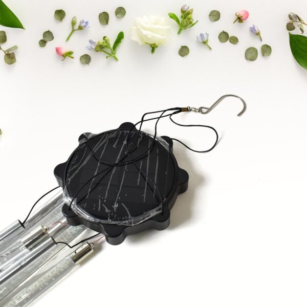 Solar LED Wind Chime with Tubes Soothing Sound & Colorful Glow (1 Set)