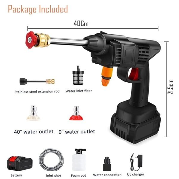 48V Portable Car Pressure Washer Kit with Rechargeable Battery