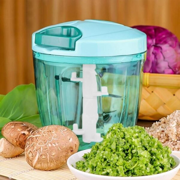 6 BLADE 2IN1 MANUAL FOOD CHOPPER, COMPACT & POWERFUL HAND HELD VEGETABLE (1000Ml)