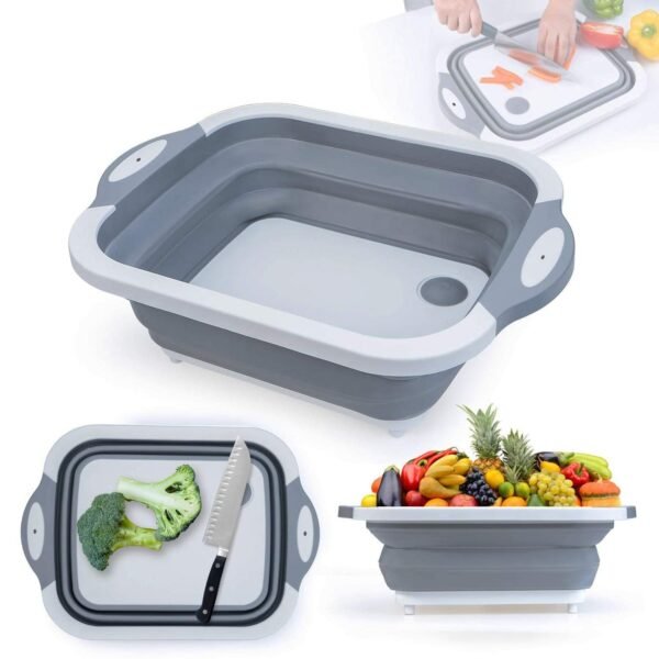 02_bcc15eea-2d87-47cc-ab6f-9e72b85759d7.jpg COLLAPSIBLE CUTTING BOARD WITH DISH TUB BASKET For Kitchen Use ( 1 Pcs )