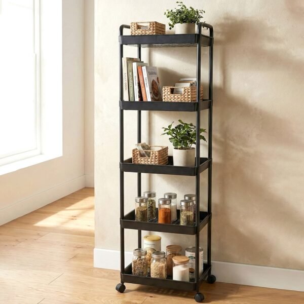 5 Layer Multipurpose Rolling Storage Rack (1 Pc)
