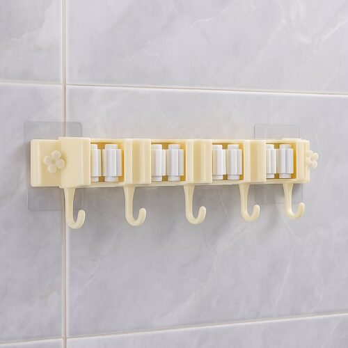 02_broom-holder.jpg Self-Adhesive Wall-Mount Broom & Mop Holder Rack