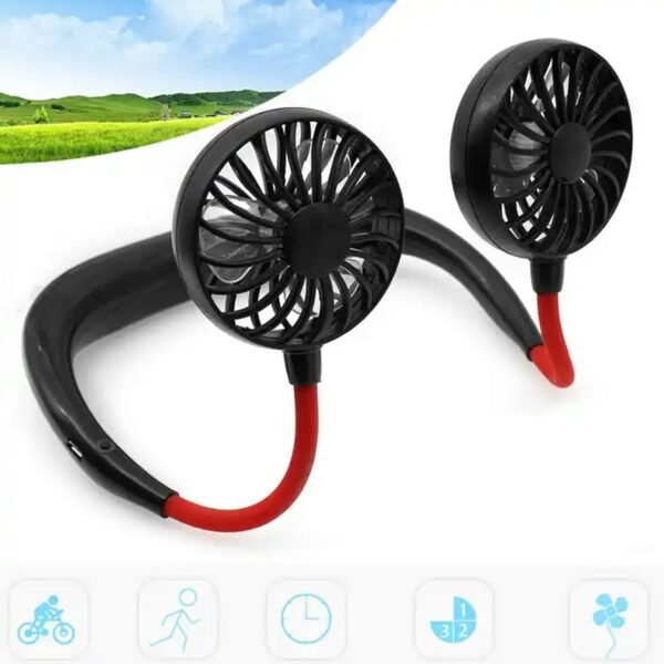 Portable USB Rechargeable Neck Fan – Hands-Free Cooling Fan