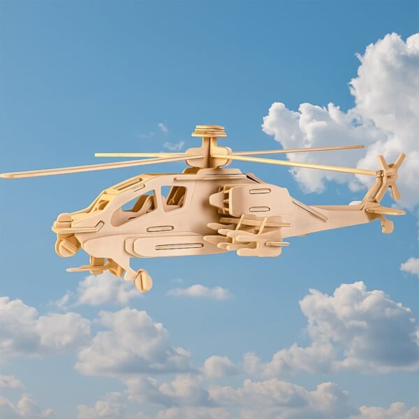 3D Wooden Helicopter Puzzle DIY Model Kit (1 Set)