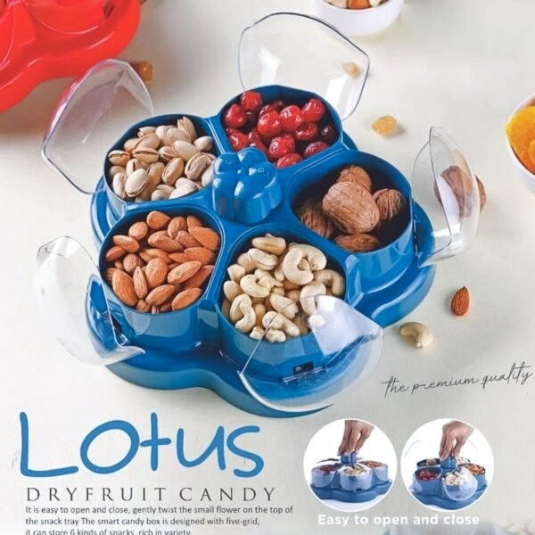 02_c5858dc9-afce-463e-b9c4-197cb1bed6ff.jpg Supermom Lotus Shape Rotating Dry Fruit & Snack Organizer Box Compartments (1 Pc)
