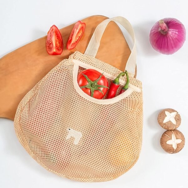 Reusable Mesh Grocery Bag with Handle (1 Pc)