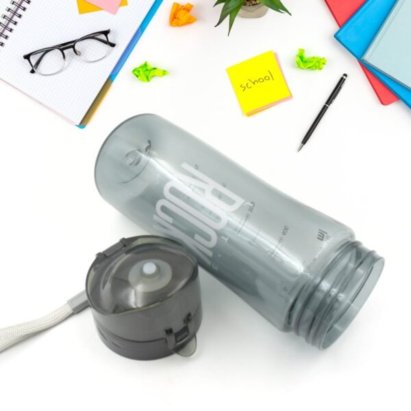 02_c8ca8707-0061-41d9-8145-cd162d0598e3.jpg Plastic water bottle Outdoor Sport Bottle With Carry Case, leak proof BPA-free for travel cold and hot water Plastic water bottle with daily water intake for gym and children, Home, Travel, Office Use (1 pc )