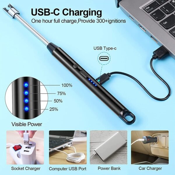 02_c8e03889-778d-4334-888b-05fa7503fe06.jpg Long Flexible USB Rechargeable Electric Arc Lighter – Windproof, Flameless Plasma