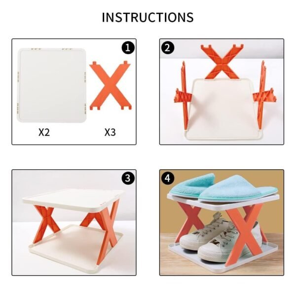 6 Layer Foldable Shoe Rack, Portable Storage Organizer for Home & Office