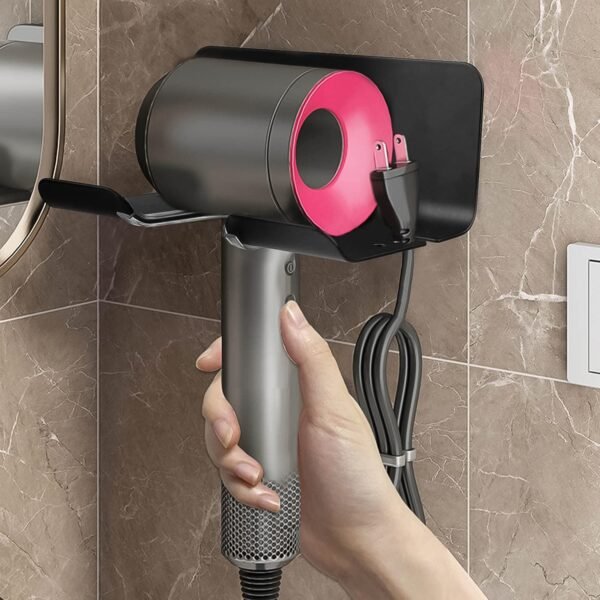 02_cac29e73-5a6c-4e54-86d0-b17e00b018bd.jpg Hair Dryer Holder Wall Mounted Space Plastic Drill Blow Dryer Organizer Rack