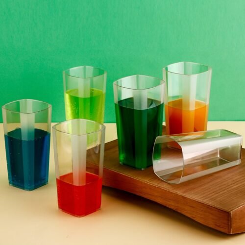 02_cdaad866-dcd8-43fd-a060-67e19723c413.jpg Unbreakable Transparent Square Design Wine Tumbler Plastic Glass 300 ML 6 Pc