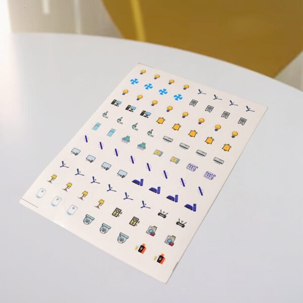 Pack of 10 Sheet Smart Switch Icon Sticker Sheet (10 Sheet, multi Icons)