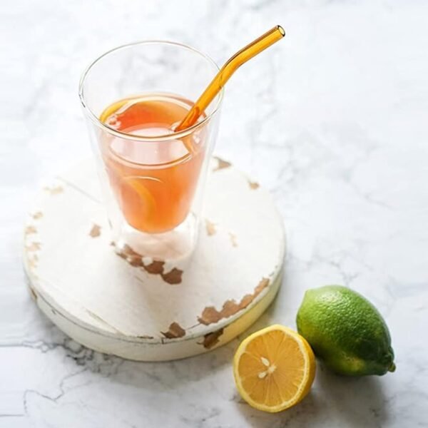 Reusable Glass Straws Clear Glass Drinking Straw (5 pcs Set)