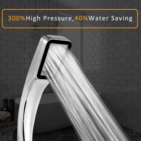 High Pressure Shower Head 300 Holes Handheld Powerful Booster Spray  for Bathroom