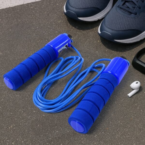 Adjustable Skipping Rope with Digital Jump Counter and Foam Grip Handles (1 Pc)