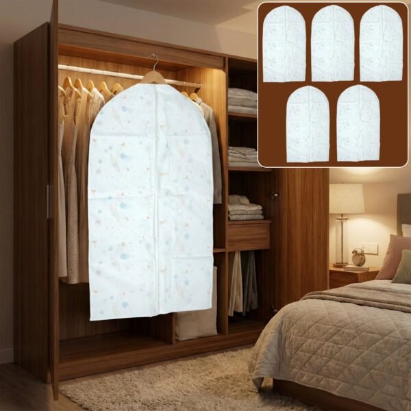 Pack of 5 Hanging Garment Cover Bags (60 × 100 cm)